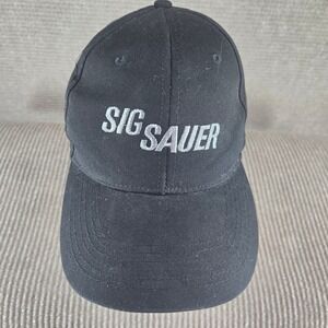 Sig Sauer Mens OSFM Black Embroidered Logo Snapback Cotton Baseball‎ Cap Hat
